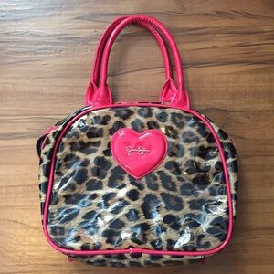 Jessica Simpson Leopard Print Bag with Pink Accents